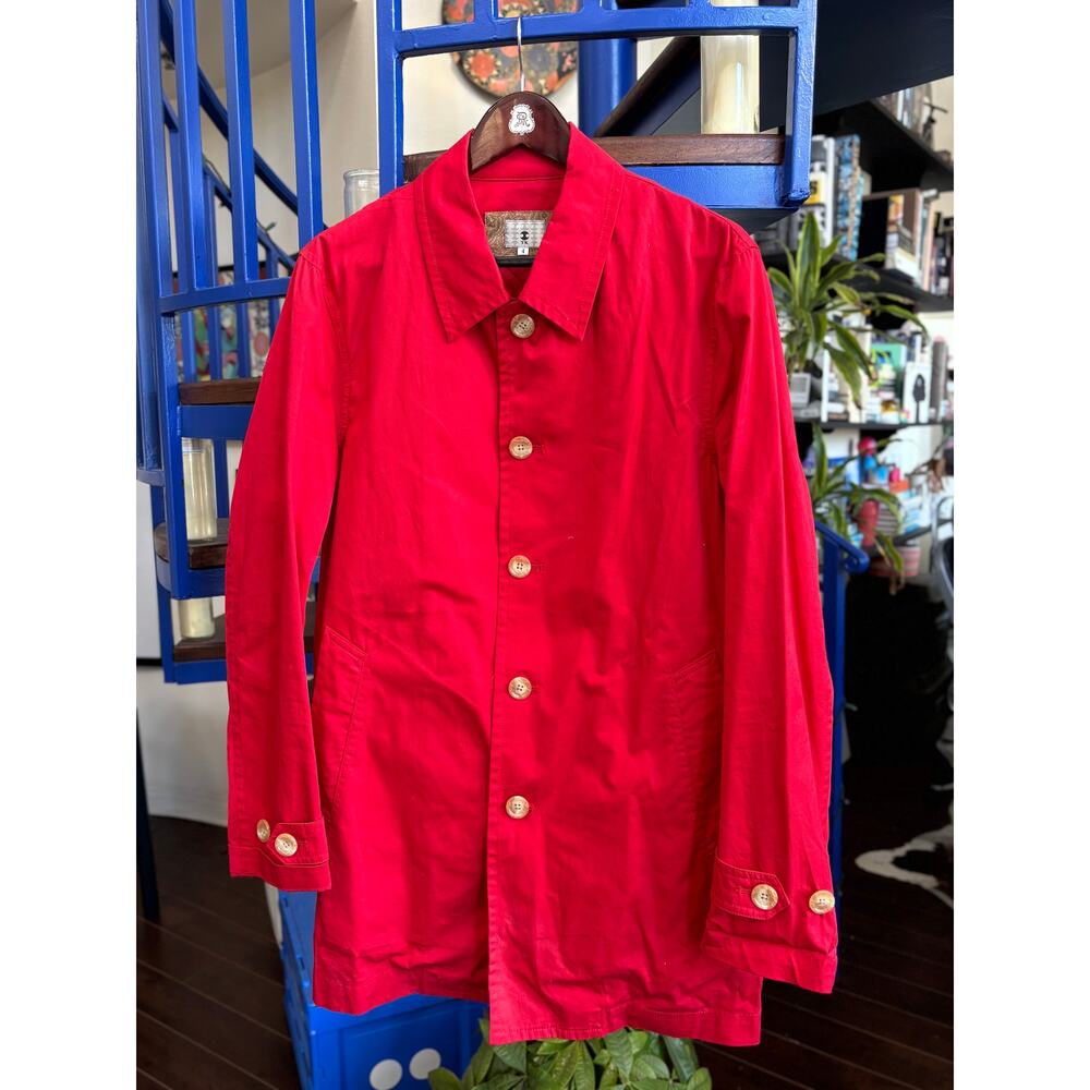 Takeo Kikuchi Red Lightweight Trench Coat  (XL)